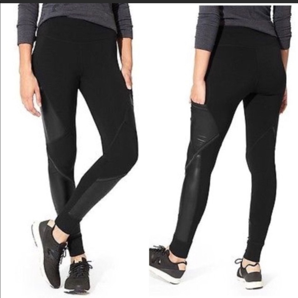 Athleta Urban Cozy Lined Tight in‎ Black S A4